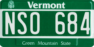 VT license plate NSO684