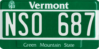 VT license plate NSO687