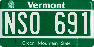 VT license plate NSO691