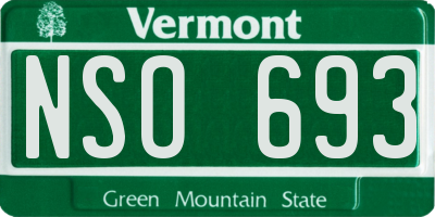 VT license plate NSO693