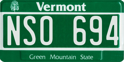 VT license plate NSO694