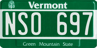 VT license plate NSO697