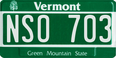 VT license plate NSO703
