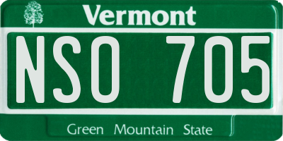 VT license plate NSO705