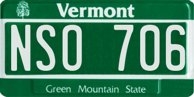 VT license plate NSO706