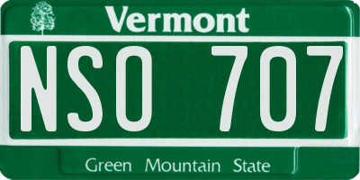 VT license plate NSO707