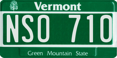 VT license plate NSO710
