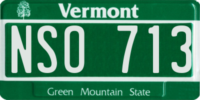 VT license plate NSO713