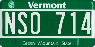 VT license plate NSO714