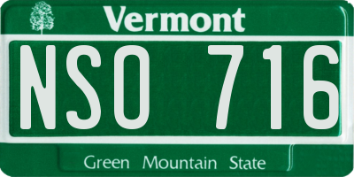 VT license plate NSO716