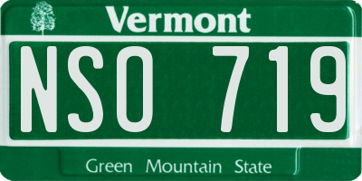 VT license plate NSO719