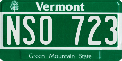 VT license plate NSO723