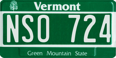 VT license plate NSO724