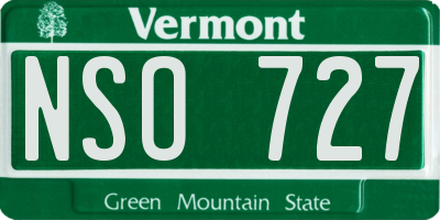 VT license plate NSO727