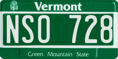 VT license plate NSO728