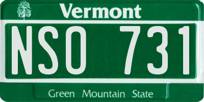 VT license plate NSO731