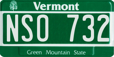 VT license plate NSO732