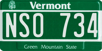 VT license plate NSO734