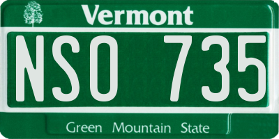 VT license plate NSO735