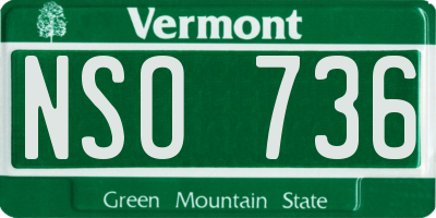 VT license plate NSO736