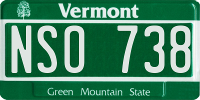 VT license plate NSO738