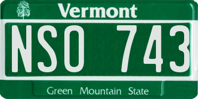 VT license plate NSO743