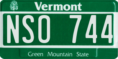 VT license plate NSO744