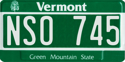 VT license plate NSO745