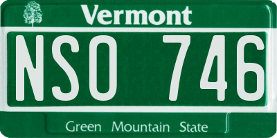 VT license plate NSO746