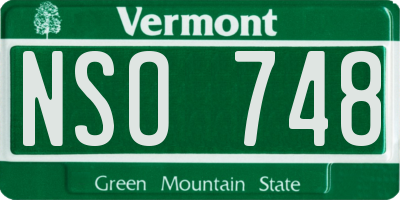 VT license plate NSO748