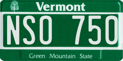 VT license plate NSO750