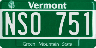 VT license plate NSO751