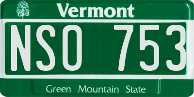 VT license plate NSO753