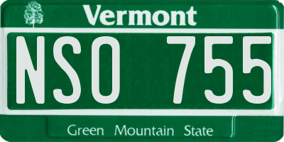 VT license plate NSO755
