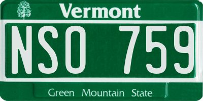 VT license plate NSO759