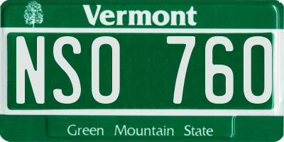 VT license plate NSO760