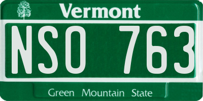 VT license plate NSO763