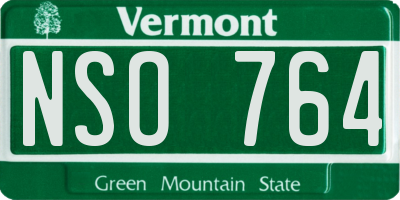 VT license plate NSO764