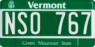 VT license plate NSO767