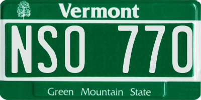 VT license plate NSO770