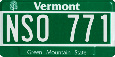 VT license plate NSO771