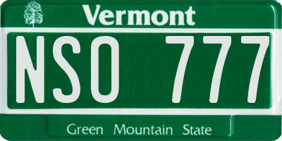 VT license plate NSO777