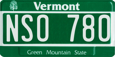 VT license plate NSO780