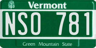 VT license plate NSO781