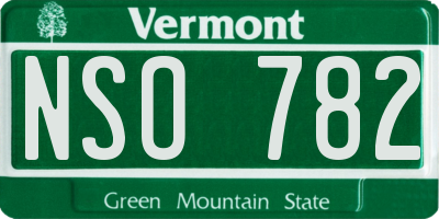 VT license plate NSO782