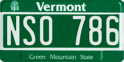VT license plate NSO786