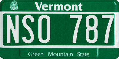 VT license plate NSO787
