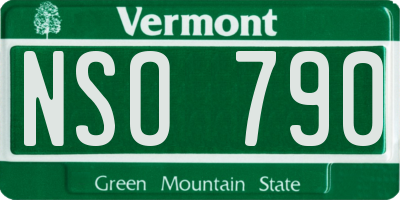 VT license plate NSO790