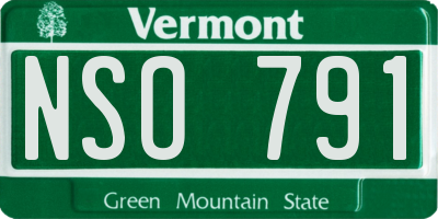 VT license plate NSO791