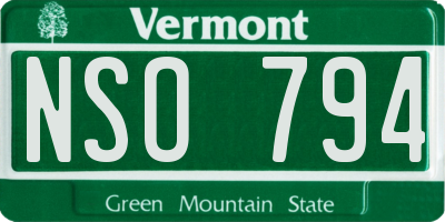 VT license plate NSO794